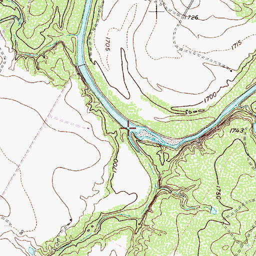 Topographic Map of Mule Creek, TX