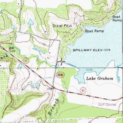 Topographic Map of Mule Pen Branch, TX