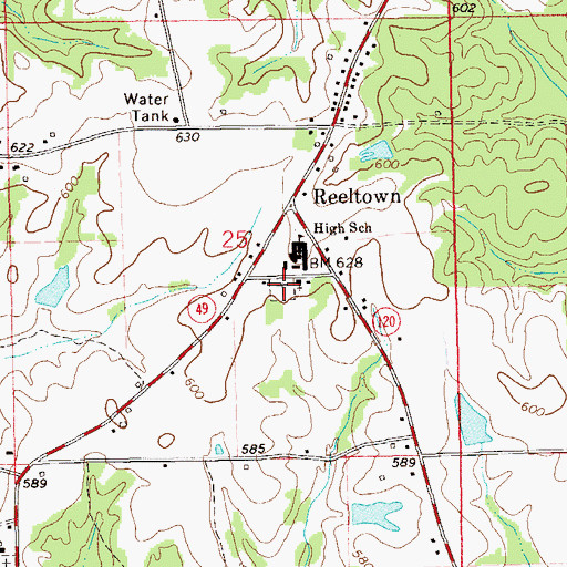 Topographic Map of Reeltown Cemetery, AL