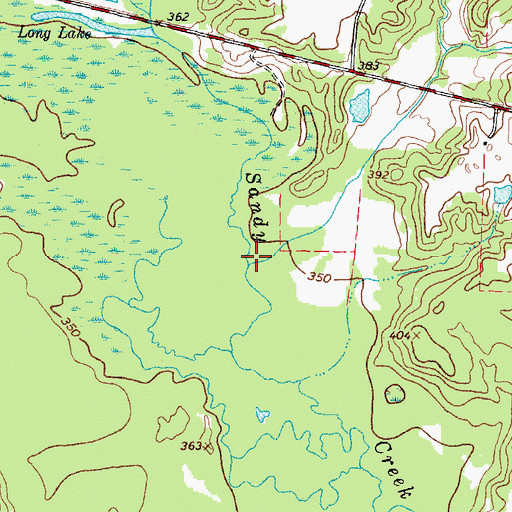 Topographic Map of Murphy Branch, TX