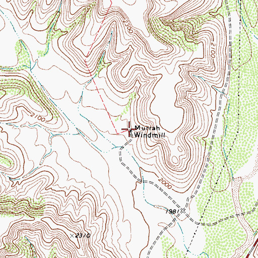 Topographic Map of Murrah Windmill, TX