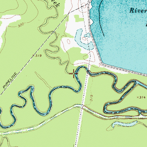 Topographic Map of Mustang Creek, TX