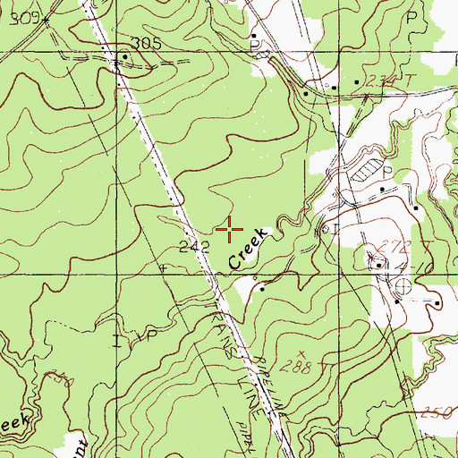 Topographic Map of Myrtle Creek, TX