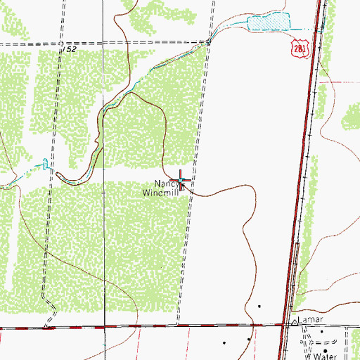 Topographic Map of Nancy Windmill, TX