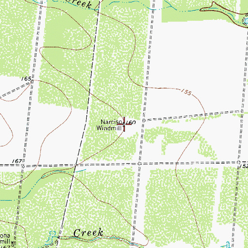 Topographic Map of Narciso Windmill, TX