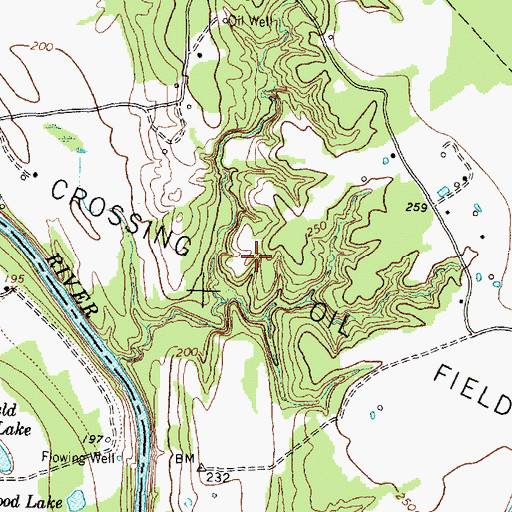 Topographic Map of Navarro Crossing Oil Field, TX