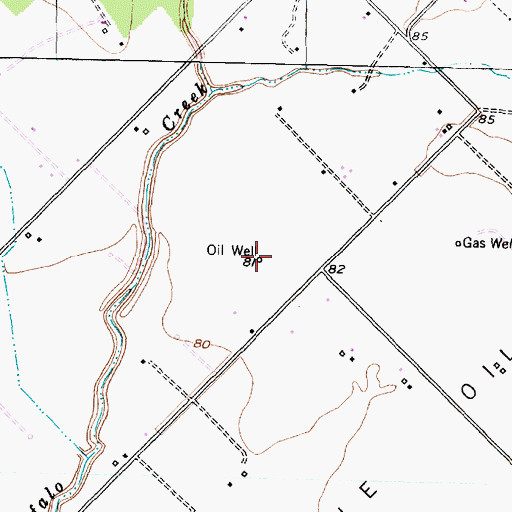 Topographic Map of Needville Oil Field, TX
