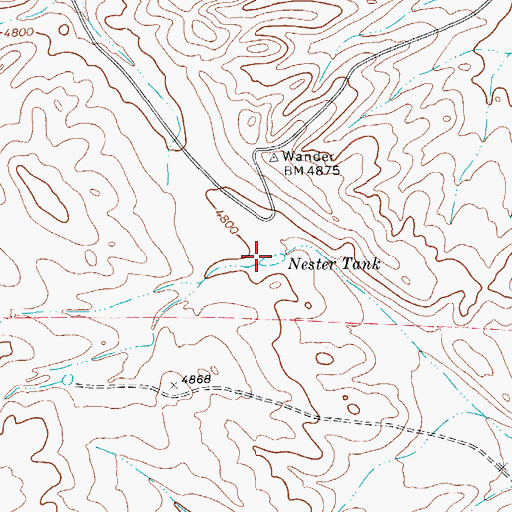 Topographic Map of Nester Tank, TX