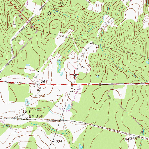 Topographic Map of New Ulm Oil Field, TX