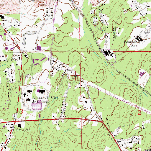 Topographic Map of River Road Baptist Church, AL