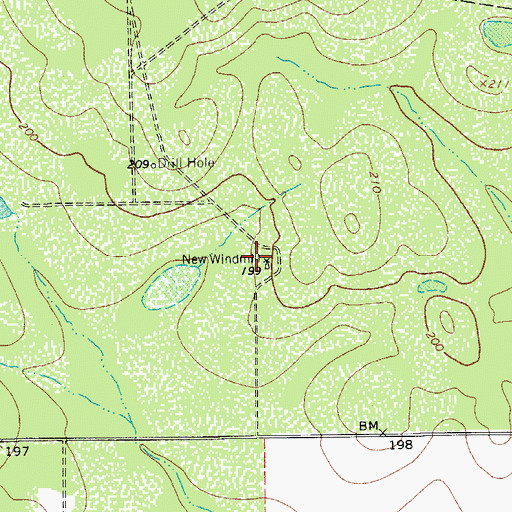 Topographic Map of New Windmill, TX