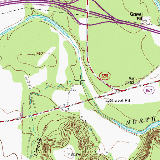 Topographic Map of Nixon Creek, TX