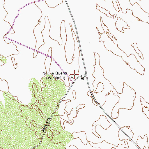 Topographic Map of Noche Bueno, TX