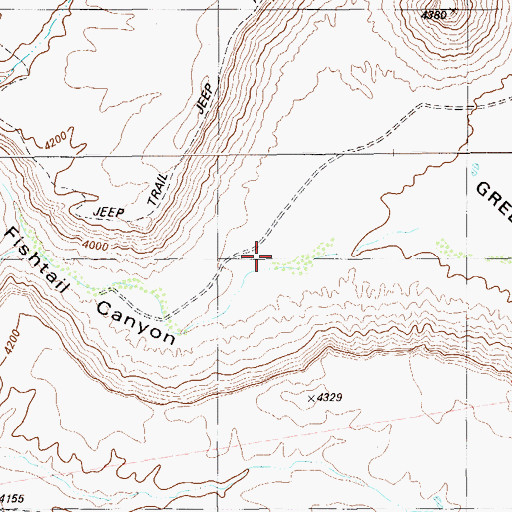 Topographic Map of Fishtail Canyon, TX