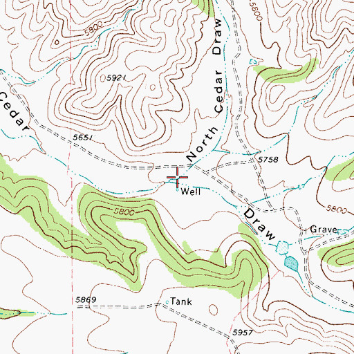 Topographic Map of North Cedar Draw, TX