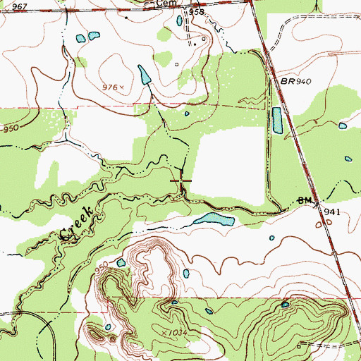 Topographic Map of North Creek, TX
