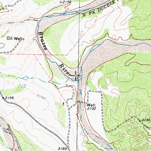 Topographic Map of North Fork Double Mountain Fork Brazos River, TX