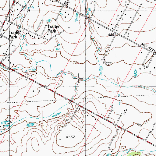 Topographic Map of North Fork Dry Creek, TX