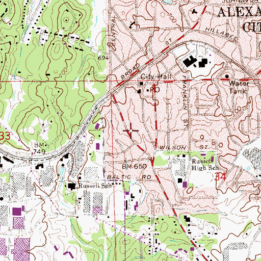 Topographic Map of Saint James Episcopal Church, AL