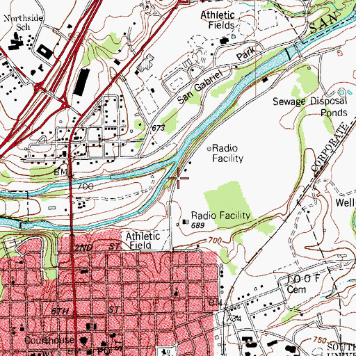 Topographic Map of North Fork San Gabriel River, TX