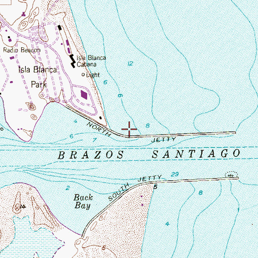 Topographic Map of North Jetty, TX