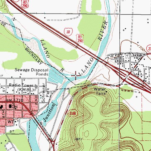 Topographic Map of North Llano River, TX