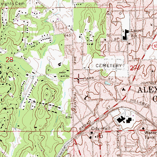 Topographic Map of Saint John the Apostle Catholic Church, AL