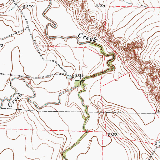 Topographic Map of North Palo Duro Creek, TX