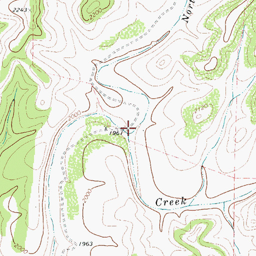 Topographic Map of North Prong Bullhead Creek, TX