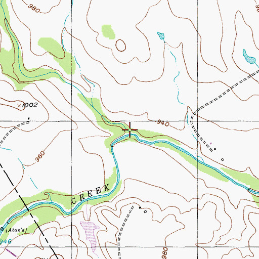Topographic Map of North Prong Meridian Creek, TX