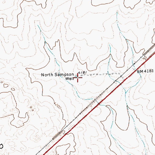 Topographic Map of North Sampson Well, TX