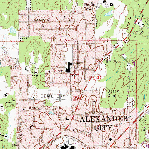 Topographic Map of Sanctified Church, AL