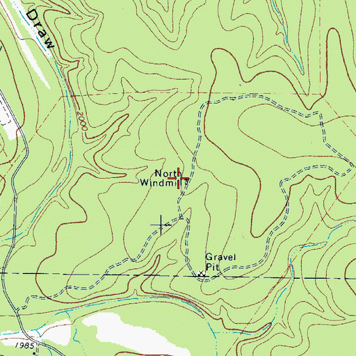 Topographic Map of North Windmill, TX