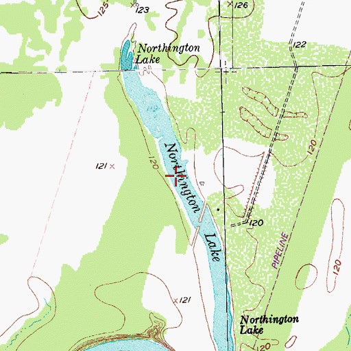 Topographic Map of Northington Lake, TX