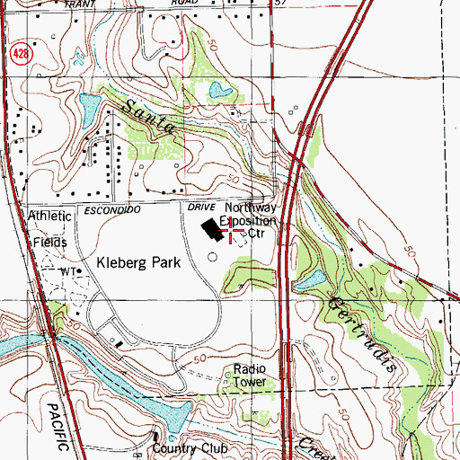 Topographic Map of Northway Exposition Center, TX