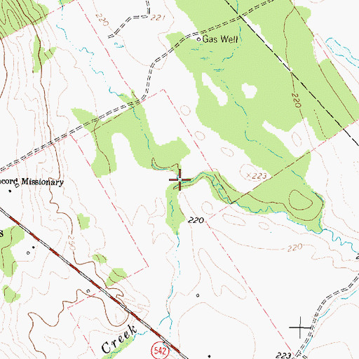 Topographic Map of Northwest Fork Boons Creek, TX