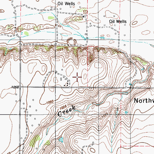 Topographic Map of Northwest Oil Field, TX