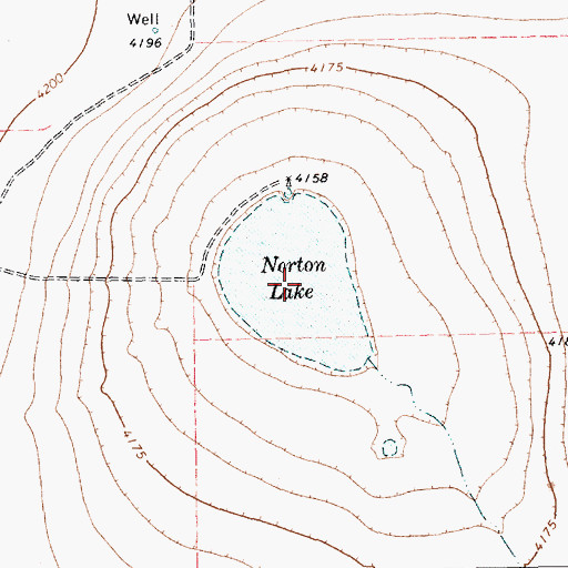 Topographic Map of Norton Lake, TX