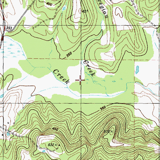 Topographic Map of Norwegian Creek, TX