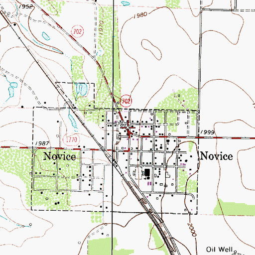 Topographic Map of Novice, TX