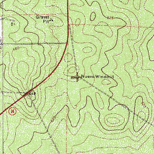 Topographic Map of Nuevo Windmill, TX