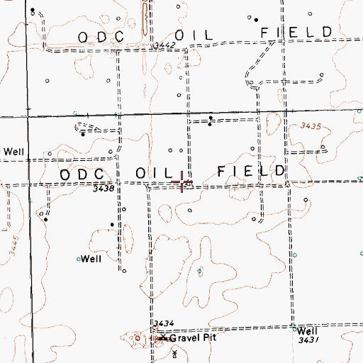 Topographic Map of O D C Oil Field, TX