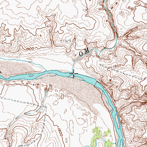 Topographic Map of OM Creek, TX