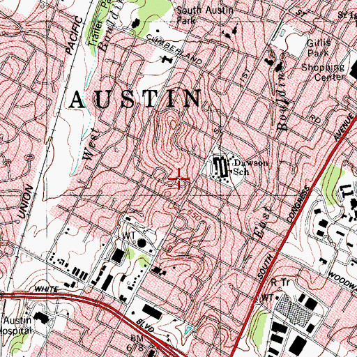 Topographic Map of Oakridge Sanitarium, TX