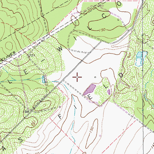 Topographic Map of Oakville-Wilcox Gas Field, TX