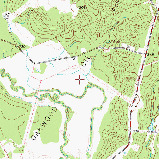Topographic Map of Oakwood Oil Field, TX