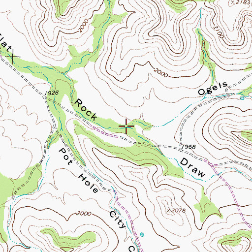 Topographic Map of Ogels Road Canyon, TX