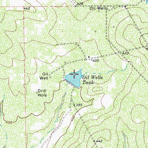 Topographic Map of Oil Wells Tank, TX