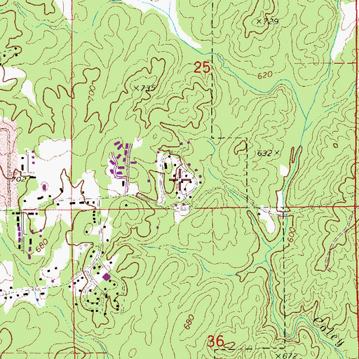 Topographic Map of Sherwood Forest, AL