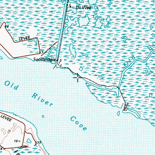 Topographic Map of Old River Bayou, TX